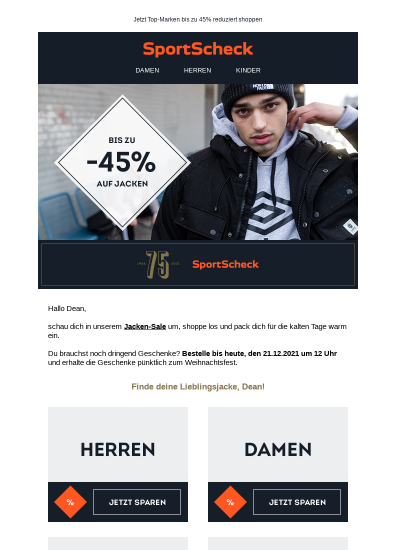 SportScheck E-Mail-Newsletter